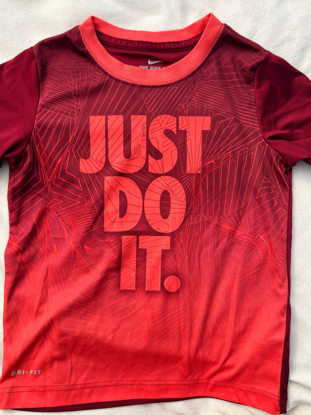 Just Do It boys Dri-Fit Red Graphic Tee